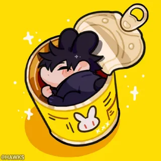 🖤 Anime, Cartone animato, Carino, Kawaii, Adesivo, Coniglio whatsapp sticker