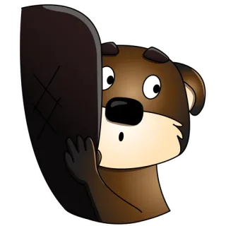 😰 castor, dessin animé, animal, mignon, autocollant whatsapp sticker