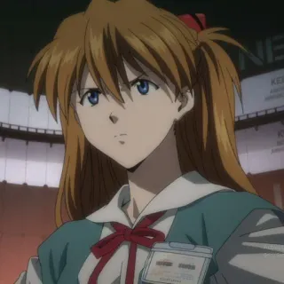 🍣 Asuka Langley Sohryu Neon Genesis Evangelion anime, character, girl, fanart, portrait telegram sticker