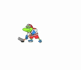 🏒 Frosch, Hockey, Sport, Cartoon, Tier, Eislaufen whatsapp sticker