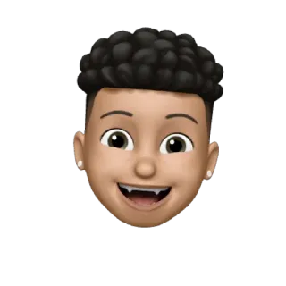 😁 Мультфильм, Эмодзи, Аватар, Кудрявые волосы, Зубы whatsapp sticker