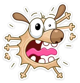 😨 dog, cartoon, shocked, scared, funny, sticker telegram sticker