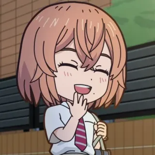 🎐 Anime, Chibi, Uniforme escolar, Sorrindo, Fofo, Desenho animado whatsapp sticker