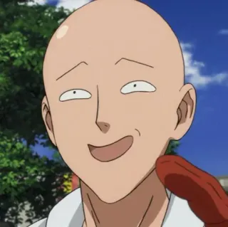 🪶 Saitama One-Punch Man Anime, Saitama, One Punch Man, Eroe, Calvo, Divertente whatsapp sticker