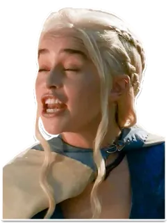 😜 Daenerys Targaryen Game of Thrones 대너리스, 타르가르옌, 왕좌의 게임, TV 시리즈, 판타지, 용의 여왕 telegram sticker