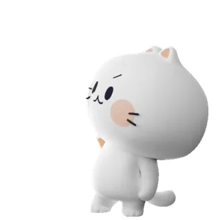 💬 kot, naklejka, słodki, zwierzę, biały, kreskówka whatsapp sticker