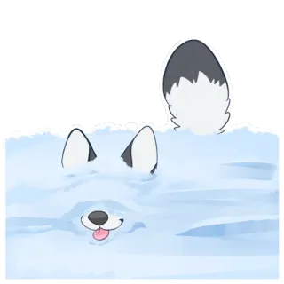 ❄️ 動物, 犬, 雪, 舌, かわいい telegram sticker