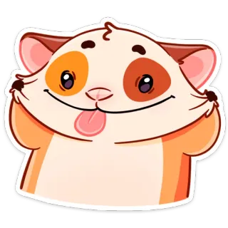 😛 criceto, animale, adesivo, cartone animato, carino, divertente, lingua telegram sticker