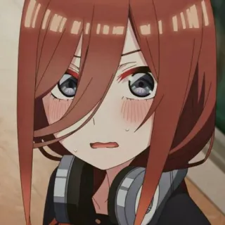 💙 anime, girl, headphones, cute, blush telegram sticker