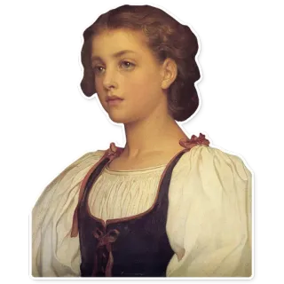 😑 portrait, girl, painting, art, renaissance, vintage, classic telegram sticker
