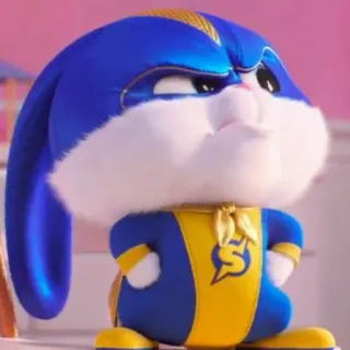 😾 Snowball The Secret Life of Pets ウサギ, バニー, スーパーヒーロー, 漫画, 動物, かわいい, ペット telegram sticker