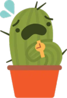 😥 cactus, pianta, vaso, ansioso, sudando, tempo, aspettando telegram sticker
