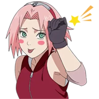 😜 Sakura Naruto アニメ, キャラクター, サクラ, ナルト telegram sticker
