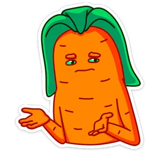 🤷‍♂️ морковь, овощ, пожимает плечами, вопрос, еда, мультфильм whatsapp sticker