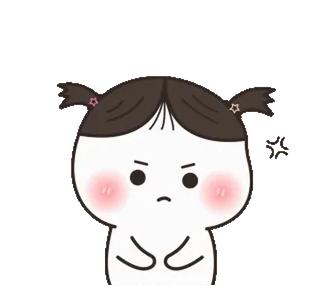 💢 zły, zdenerwowana, kreskówka, dziewczyna, emoji, postać telegram sticker