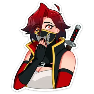 😮 Anime, Postać, Miecz, Ninja, Zamaskowany, Sztuki walki telegram sticker