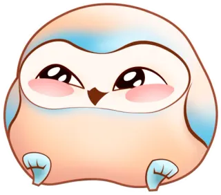 ☺️ sowa, ptak, słodkie, naklejka, kreskówka, zwierzę, kawaii telegram sticker