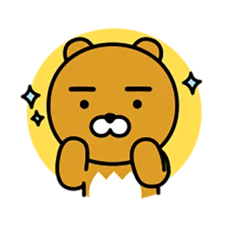 🤗 Ryan Desenho animado, Personagem, Ryan, Kakao Friends, Fofo, Animal, Urso telegram sticker