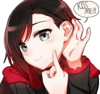 💋 KISS ME!! anime, cartoon, kiss, request, cute, girl telegram sticker