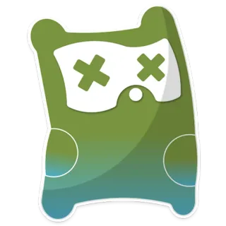 😵 Cartone animato, Personaggio, Adesivo, Verde, Bianco, Occhi, Simbolo, X telegram sticker