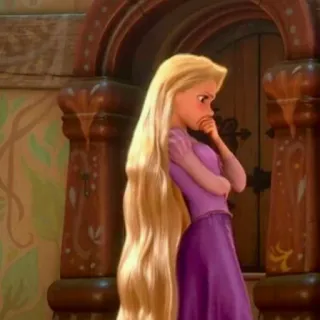 🌻 Rapunzel Tangled disney, putri, rambut panjang, kartun, sedih telegram sticker