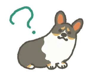 🤔 hond, corgi, vraag, verward, dier, huisdier, schattig whatsapp sticker