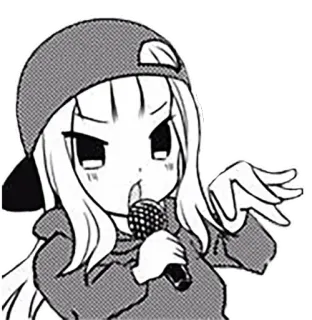 🎙 Anime, Mangá, Personagem, Cantor, Microfone, Desenho animado whatsapp sticker