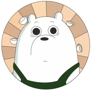 ☕️ Ice Bear We Bare Bears Мультфильм, Медведь, Белый медведь, Белый медведь, Мы обычные медведи, Милый, Анимированный telegram sticker