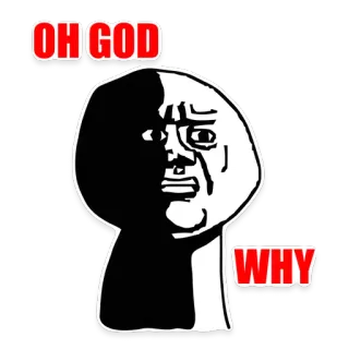 😖 OH GOD WHY meme, funny, exasperated, expression, face telegram sticker