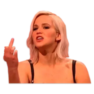 🖕 Jennifer Lawrence middle finger, offensive gesture, celebrity, woman, expression telegram sticker