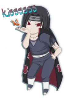 😘 Itachi Uchiha Naruto kisssssss 动漫, 亲吻, 忍者, 可爱, 宇智波, 鼬 telegram sticker