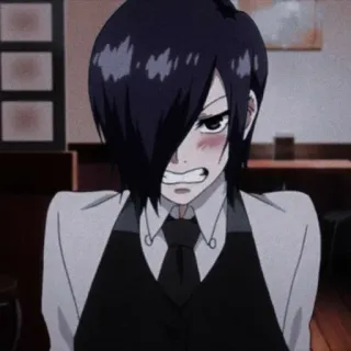 🍙 Touka Kirishima Tokyo Ghoul anime, manga, girl, angry, character telegram sticker
