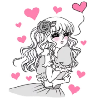 ❤ anime, hearts, girl, cute, cartoon, love telegram sticker