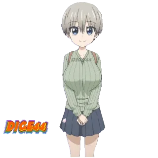 🙂 anime, character, cute, girl, cartoon, standing telegram sticker