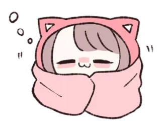 🦀 kawaii, cat, girl, cute, pink, cozy whatsapp sticker