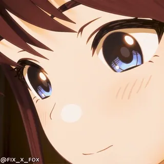 ๐คฉ Shiraishi Kanna Shine Post @PIX_2_FOX anime girl, cute, smile, brown hair, blue eyes, shiraishi kanna, shine post, sticker whatsapp sticker