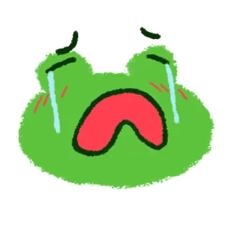 😭 rana, triste, piangere, emotivo, verde whatsapp sticker