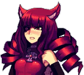 😳 Anime, Manga, Catgirl, Pixel Art telegram sticker