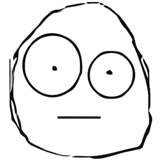 🙄 หน้า, สีหน้า, มีม, ว่างเปล่า, ภาพวาด whatsapp sticker
