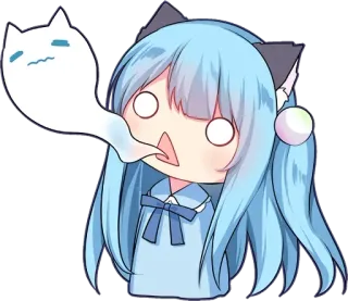 🦄 Anime, Chibi, Orelhas de gato, Fofo, Desenho animado telegram sticker