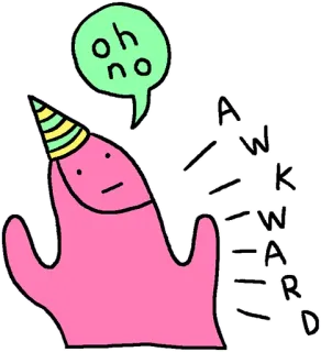 😒 oh no incómodo, pegatina, dedo, fiesta, dibujos animados telegram sticker