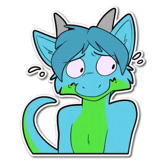 😰 Furry, Naga, Kartun, Stiker, Antropomorfik, Lucu telegram sticker