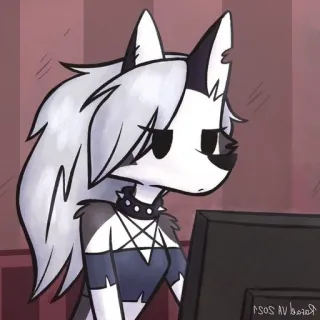 😑 Loona Helluva Boss helluva boss, loona, anime, kreskówka, postać, wilk, anthro telegram sticker