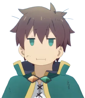 😑 Kazuma Konosuba อนิเมะ, Konosuba, Kazuma, ตลก, สีหน้า, หน้า telegram sticker