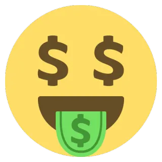 🤑 geld, emoji, dollarzeichen, gierig, finanzen, reichtum whatsapp sticker