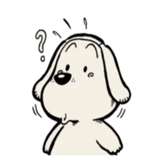 ❔ dibujos animados, perro, signo de interrogación, confundido, lindo, pegatina telegram sticker