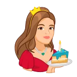 🎉 誕生日, プリンセス, ケーキ, お祝い, 女性, 王冠, ジュエリー telegram sticker