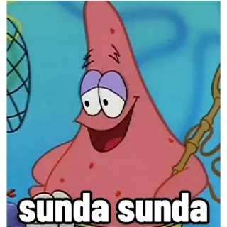 😈 Patrick Star Spongebob Squarepants sunda sunda патрик стар, спанч боб, мультфильм, мем telegram sticker