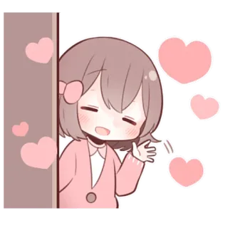 🥰 anime girl, cartoon, hearts, cute, kawaii, love, happy telegram sticker