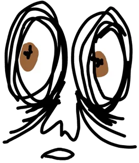 👀 abstrait, gribouillage, yeux, visage, griffonnage whatsapp sticker